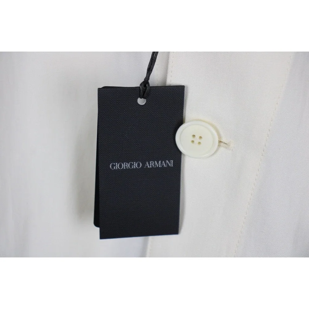 $5400 Giorgio Armani Patch Suit Jacket 50 R Slim Ivory Cotton Utility Blazer